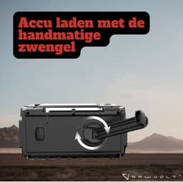 RAWVOLT® - NIEUW - Noodradio SW20K - 20000mAh Li-ion Accu - Solar Opwindbaar - Powerbank, Zaklamp, SOS Alarm & Leeslamp - 2026 model voor indoor, outdoor en in noodpakket - incl. Multi-Function Survival Armband - Tuscan Red — thumbnail 5