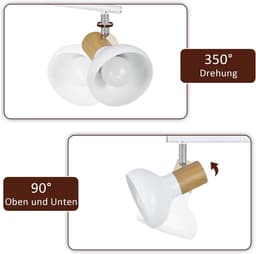 Vintage plafondverlichting met 4 draaibare lampen - Witte lamp voor woonkamer, gang en slaapkamer — thumbnail 3