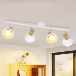 Vintage plafondverlichting met 4 draaibare lampen - Witte lamp voor woonkamer, gang en slaapkamer — thumbnail 5