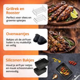 Complete Airfryer Accessoires Set Geschikt voor Dual Airfryer, Dubbele Heteluchtfriteuse XXL Accesoires Compatibel met alle Dual Airfryers — thumbnail 2