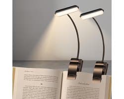Oplaadbare LED Leeslamp met Klem, 360° Flexibele Hals en USB-aansluiting