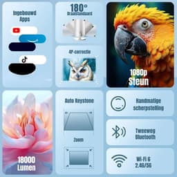 MIRA® Draagbare beamer - Beamer - Projector - Mini Beamer - Wit- 14cm x 7cm x 9cm — thumbnail 3