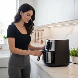AG5300 Airfryer XXL Premium Zilver – 5.5L Hete Luchtfriteuse – Digitaal Display – 8 Programma’s – Anti-aanbak – Vaatwasserbestendig – Extreem Stil – Gezond Koken Zonder Olie – Inclusief Receptenboek — thumbnail 4
