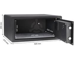 Brihard Notebook E Laptopkluis - Professionele Elektronische Safe voor Laptop & Tablet - Brede Meubelkluis met Codeslot - 40cm Breed - Ideaal voor Airbnb, Hotel & Thuisgebruik - Antraciet - Inclusief Noodsleutels - Luxe Afwerking - Budgetvriendelijk