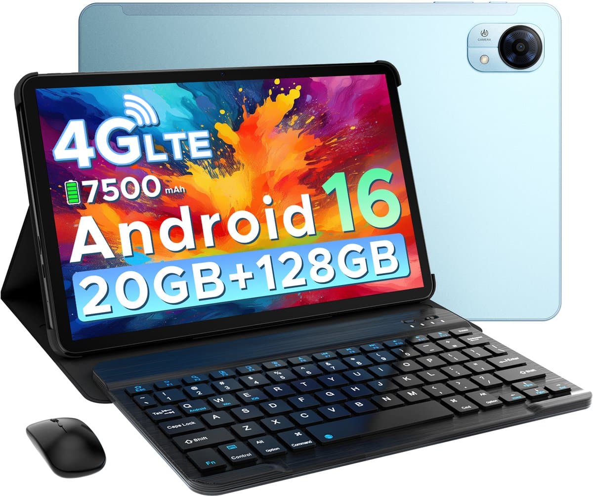 DOOGEE Tab G5 VIP - Tablet - 20GB + 128GB (2TB TF) - 4G LTE - Android 16 - 10 inth 120Hz IPS HD - Unisoc T7200 - 7500mAh - 2 Lautsprecher - Widevine L1 - Face ID - GPS -Met toetsenbord, muis, stylus, koptelefoon — afbeelding 1