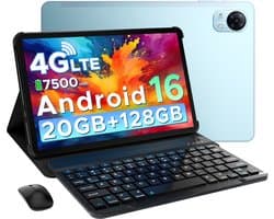 DOOGEE Tab G5 VIP - Tablet - 20GB + 128GB (2TB TF) - 4G LTE - Android 16 - 10 inth 120Hz IPS HD - Unisoc T7200 - 7500mAh - 2 Lautsprecher - Widevine L1 - Face ID - GPS -Met toetsenbord, muis, stylus, koptelefoon