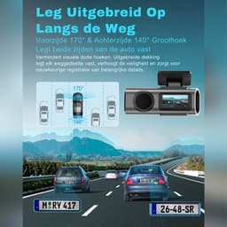SNJY® Dashcam voor Auto - Auto Camera - Dashcam Voor en Achter - 4K - Zwart - 64 GB — thumbnail 5