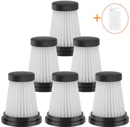 HEPA Filter - 6 Stuks - Geschikt voor Moosoo K12 K12 PRO K13 - Stofzuigerfilter - Stofzuiger Accessoires - Vervanging Filter - Voor Handheld Draadloze Stofzuiger - Met Filterborstel — thumbnail 1