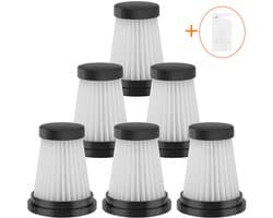 HEPA Filter - 6 Stuks - Geschikt voor Moosoo K12 K12 PRO K13 - Stofzuigerfilter - Stofzuiger Accessoires - Vervanging Filter - Voor Handheld Draadloze Stofzuiger - Met Filterborstel