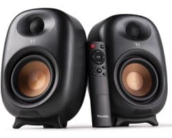 Stereo set - Audizio RS80 HiFi speakers - Boekenplank speakers - Bluetooth - Donkergrijs - 160W