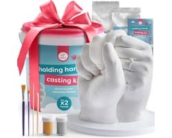 CHUCKLE - 3D Gipsafdruk Set - Handgietset voor Koppels & Familie - Goudverf - Uniek Souvenir