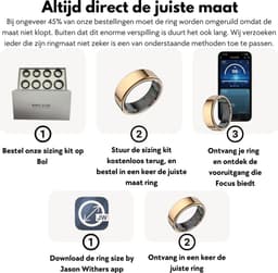 Focus® S1 Smart Ring - Rose gold - Maat 12 - Hartslag - Menstruatiecyclus - Slaap Monitor - Slimme Ring - Sport Prestatie - Stappenteller -IP68 Waterdicht - O2 Meting - Dames - Heren - Wearables - Oplaad Case - beschermring — thumbnail 2