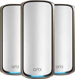 NETGEAR Orbi RBE973S - Mesh WiFi - WiFi Versterker - WiFi 7 - 27000 Mbps - Quad-Band - 3-Pack - Wit — thumbnail 1