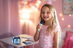 Bluey - karaoke set voor kinderen - draadloze microfoon en speaker - met lichteffecten - stemvervorming — thumbnail 3