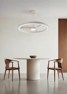 CREATE - Plafondventilator 36W stil Ø108cm met LED-licht ring - Wit - WIND HALO — thumbnail 4