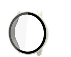 Strap-it PC Beschermhoes met Gehard Glas (Beige) – Sterke case met geïntegreerde screenprotector – volledige bescherming – geschikt voor Garmin Vivomove Trend