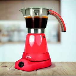 Jocca Elektrische Italiaanse Koffiemaker 6 kopjes – 360° draaibasis, draadloze karaf – Rood - 5449R — thumbnail 3