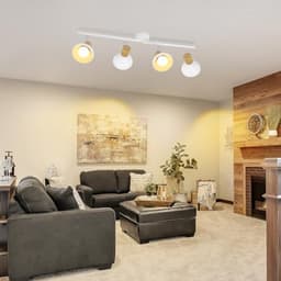 Vintage plafondverlichting met 4 draaibare lampen - Witte lamp voor woonkamer, gang en slaapkamer — thumbnail 2