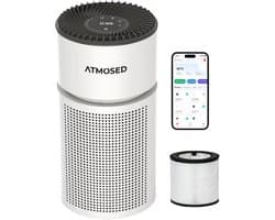 Atmosed 5-in-1 Luchtreiniger - Air Purifier - HEPA H13 Filter - Koolstof Filter - CADR 420 m³- 60 m² - Automatische stand - Luchtfilter tegen Hooikoorts, Allergie, Stof en Huisstofmijt - Luchtkwaliteitsindicator - Ionisator - UV Sterilisator