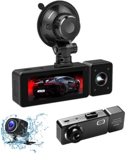 Gloovon® - Dashcam - Voor Auto 3 in 1 - 2K Voorcamera - 720p Interieur/Achtercamera - Parkeermodus met G-Sensor - Nachtzicht - 3.16 Inch Scherm — thumbnail 1
