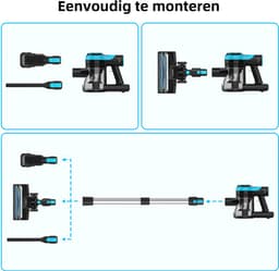 Grenintol V600 Steelstofzuiger Draadloos - Steelstofzuiger - Draadloze Stofzuiger - Stofzuiger Zonder Zak - Stofzuiger Draadloos - Compact & Licht - Geschikt Voor Tapijt, Harde Vloeren en Dierenhaar — thumbnail 2
