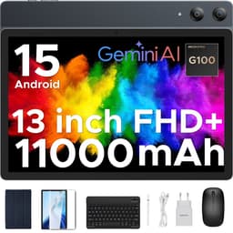 DOOGEE Tab E3 Pro Tablette avec Clavier Android 15 13"+90Hz Helio G100 Octa-Core,32GB RAM+256GB ROM 11000mAh Batterij Metalen Behuizing,Grijs — thumbnail 1