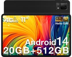 DOOGEE T40 Table 11 "2.5K 20GB 20GO RAM + 512GO ROM Android 14 Helio G99 Battery 8580mAh 16MP + 8MP,Zwart