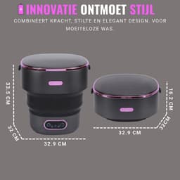 Mini Wasmachine 15L – Kleine Wasmachine met Centrifuge – Opvouwbaar – 5kg Capaciteit – Ideaal voor Ondergoed & Camping — thumbnail 2
