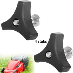 4x Grasmaaier handvat schroeven - Universele grasmaaier moeren en bouten - Grasmaaier accessoires, vervangende bouten, driehoekige handgrepen, geschikt voor de meeste grasmaaiers — thumbnail 1