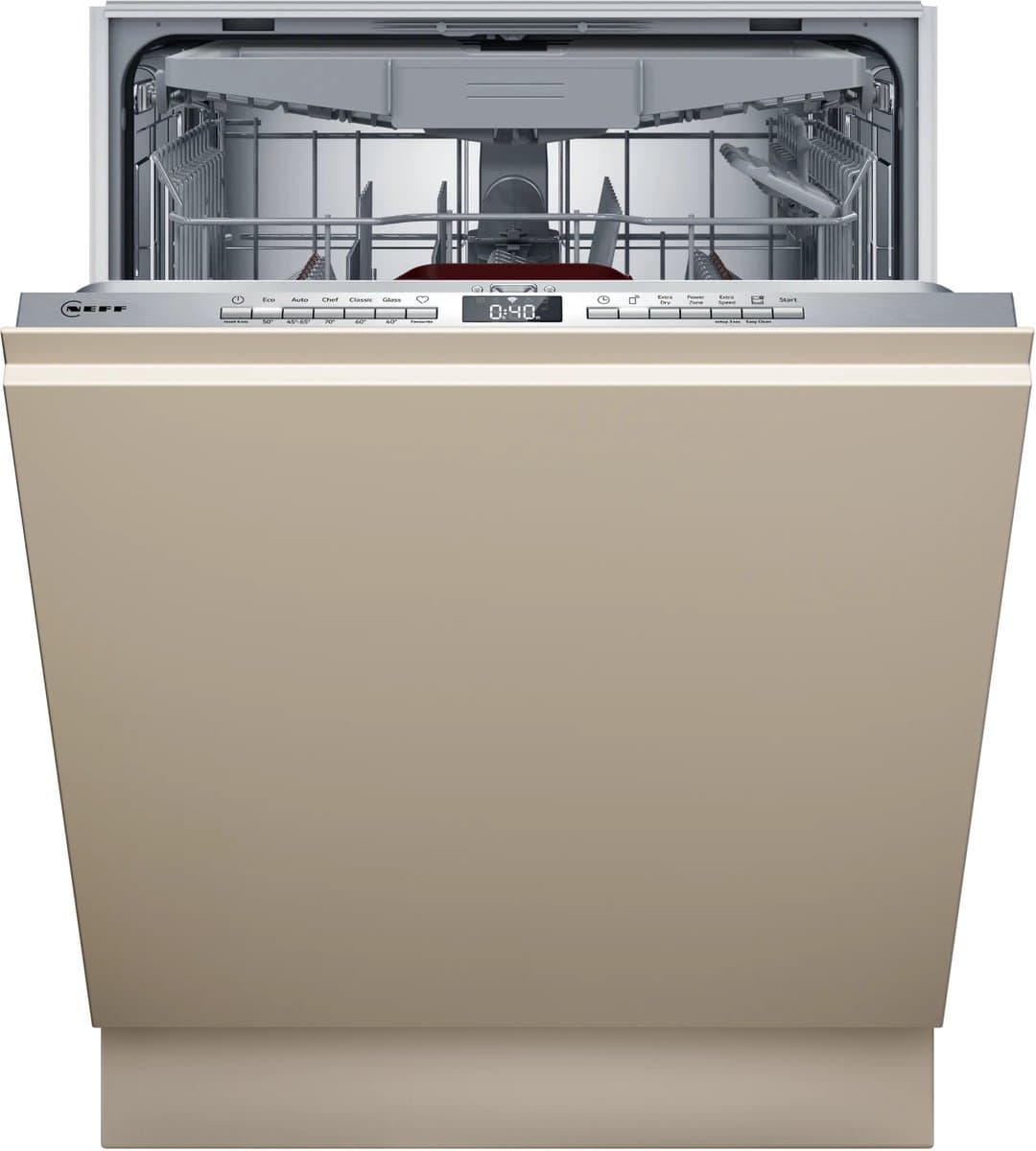 Neff S155EVX04E - Inbouwvaatwasser - Volledig ingebouwd - 14 couverts - B label - 44 dB - Knoppen - RVS - Home connect - Bestekmand — afbeelding 1