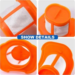 Stof Filter - 3 Stuks - Draadloze Handstofzuiger - Vervangend Filter - Filter Fijnstof - Geschikt Voor Black & Decker Bhhv520bt Bhhv520bfp Bhhv320b Bhhv320j Bhhv520bf Bhhv520jf - Oranje — thumbnail 4