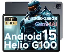 Doogee Tab E3 -Tablet-Android 15- 11 inch 90Hz FHD+ - 4G LTE-Gemini AI-32GB ROM+256GB ROM（2TB TF）-Helio G100-8800mAh/18W-Dubbele luidsprekers-Face ID-5G Wi-Fi-A GPS-GPS-Grijs