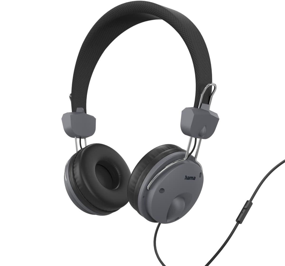 Koptelefoon Fun, on-ear, microfoon, snoerdoorvoer een zijde, zwart — afbeelding 1