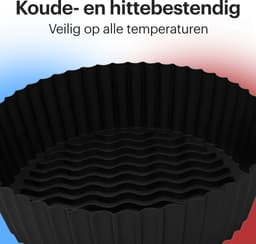HipWare - Airfryer Siliconen mandje - Antiaanbaklaag - Vaatwasserbestendig - Rond - Zwart — thumbnail 6