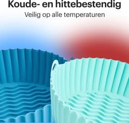 HipWare - Airfryer Siliconen mandje - Antiaanbaklaag - Vaatwasserbestendig - Rond - Cyaan/Blauw — thumbnail 6