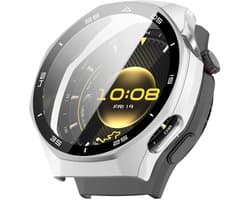 Stravo Screen protector case met bezel met schaalverdeling voor Huawei Watch GT 6 Pro 46mm - Full Cover Hard Case / Beschermend Hoesje - Zilver - HUAWEI WATCH GT6 Pro 46mm screenprotectors