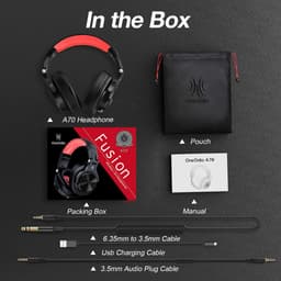 OneOdio Fusion A70 Zwart/Rood – Draadloze Over-Ear Koptelefoon – DJ & Studio – Hi-Res Audio — thumbnail 8