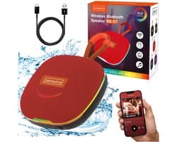 Zenwire Vibe BS–07 - Mini draagbare luidspreker - Bluetooth 5.3 - 13 W - FM-radio - USB/TF-speler - Microfoon - Compacte behuizing - 1000 mAh - TWS - USB-C - Micro SD-kaartlezer - RGB-achtergrondverlichting