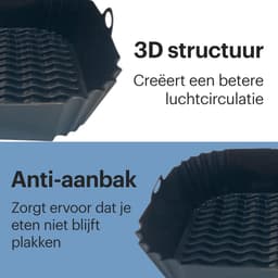 HipWare - Airfryer Siliconen mandje - Antiaanbaklaag - Vaatwasserbestendig - Vierkant - Zwart — thumbnail 5
