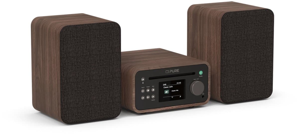 Pure Classic Stereo Mini - Het charmante microstereosysteem, Koffiebruin/Walnoot — afbeelding 1
