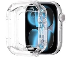 Hoesje - Geschikt voor Apple Watch 11 (42 mm) - Sterk & Shockproof - Siliconen Case Cover - Smartwatch Full Bumper Hoes - Transparant