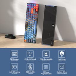Royal Kludge RK71 - Gaming Toetsenbord - Draadloos - Mechanisch - RGB - Keyboard - Gaming — thumbnail 3