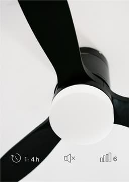 CREATE - Stille 40W plafondventilator met technische ABS bladen (Ø112cm) (ruimtes ≤10m²) - Zwart - Met licht - WIFI+Afstandsbediening - WIND CALM — thumbnail 3