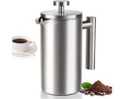 koffiezetapparaat – Roestvrijstalen– Stevig & compact koffie maker voor reizen en camping – - Filterkoffieapparaat - Dubbele laag - Duurzame theepot