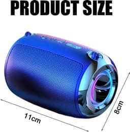 Crrynuo - Bluetooth Speaker - Smart AI Speaker - Draadloze Speaker - 11*8cm - 1 Stuk - Diepe Bas - Inggebouwde Batterij - Blauw — thumbnail 4