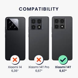 kwmobile telefoonhoesje geschikt voor Xiaomi 14T - Hoesje voor smartphone in wit / zwart - Backcover van TPU - Don't Touch My Phone design — thumbnail 3