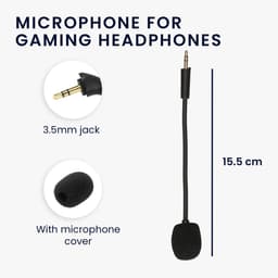 kwmobile microfoon voor gaming headset - geschikt voor Razer Barracuda X - 10 cm - In zwart — thumbnail 5