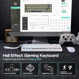 EPOMAKER HE68 Lite - Hall Effect - 8000hz - Magnetisch Toetsenbord - RGB - 65% - QWERTY - Gaming Keyboard - Clear Mag Switch - Wit — thumbnail 3