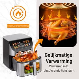 Digitale Airfryer XXL 9L Sinaopus 8005A -1800W Heteluchtfriteuse - Kleurendisplay - 12 Voorgeprogrammeerde Functies - Slimme Tijd & Temperatuurregeling - Capaciteit voor 5 Personen — thumbnail 3