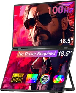 UPERFECT Delta Max Dual Portable Monitor 18.5" 100Hz 100% sRGB Draagbaar Monitor with Stand & VESA Mount for Laptop/Switch/MacBook — thumbnail 1